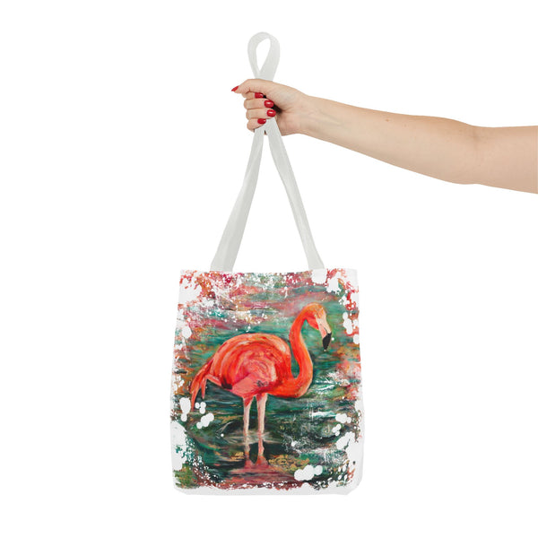 In Her Midst – Flamingo Art Tote Bag – Tropical Beach Canvas Tote