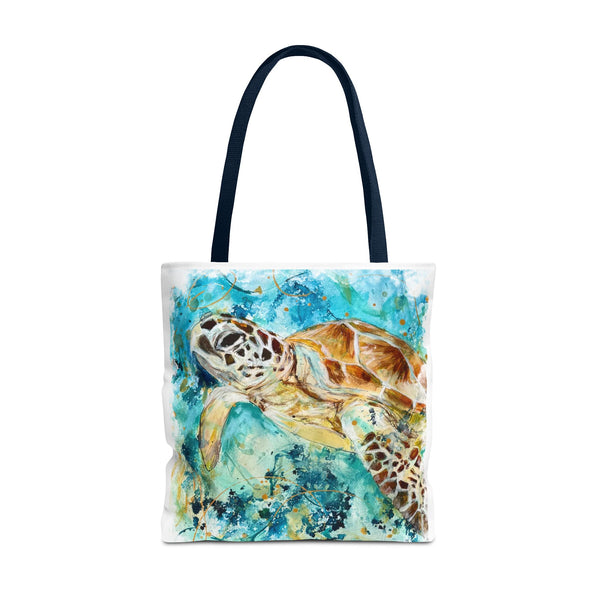 Loggerhead Sea Turtle Watercolor Tote Bag — Ocean Art Beach Tote