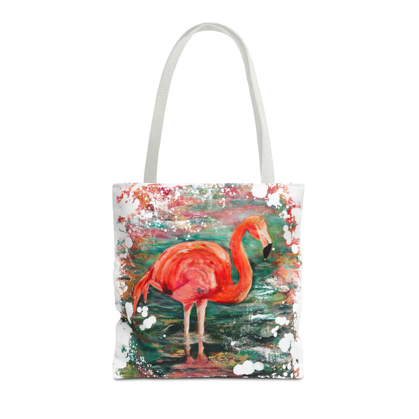 In Her Midst – Flamingo Art Tote Bag – Tropical Beach Canvas Tote