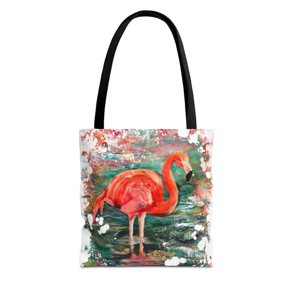 In Her Midst – Flamingo Art Tote Bag – Tropical Beach Canvas Tote