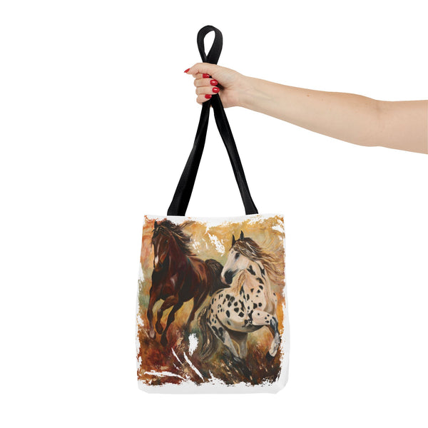 Destiny and Hope – Art Tote Bag – Appaloosa & Bay Horse Canvas Tote