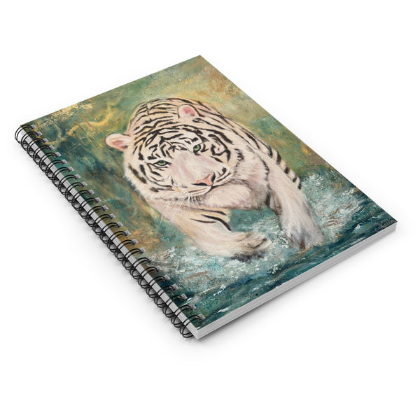 Fearless Current Spiral Notebook — Majestic Watercolor Animal Journal, Ruled Lined