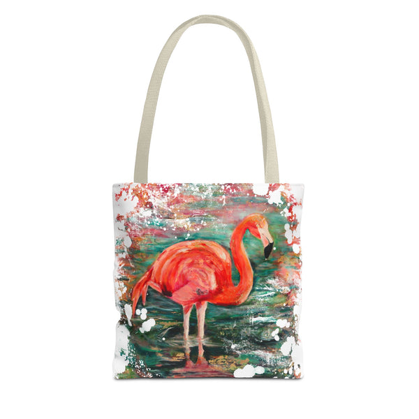 In Her Midst – Flamingo Art Tote Bag – Tropical Beach Canvas Tote