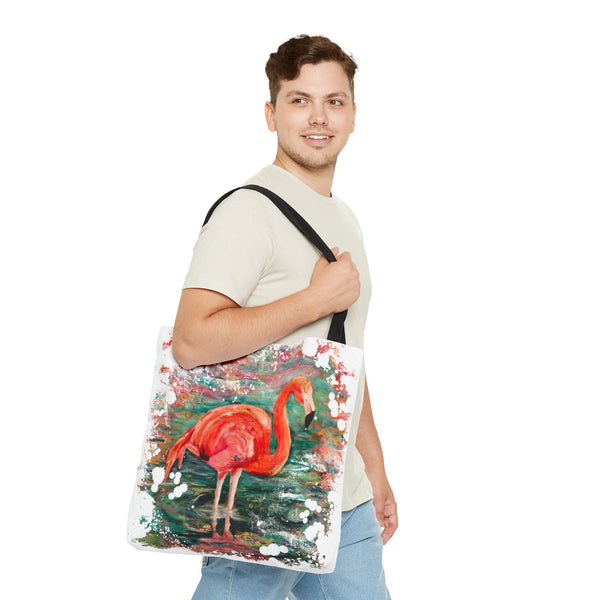In Her Midst – Flamingo Art Tote Bag – Tropical Beach Canvas Tote