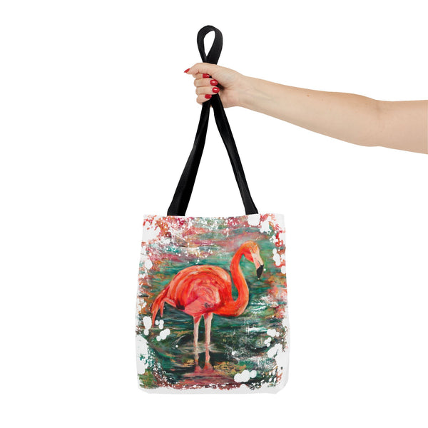 In Her Midst – Flamingo Art Tote Bag – Tropical Beach Canvas Tote