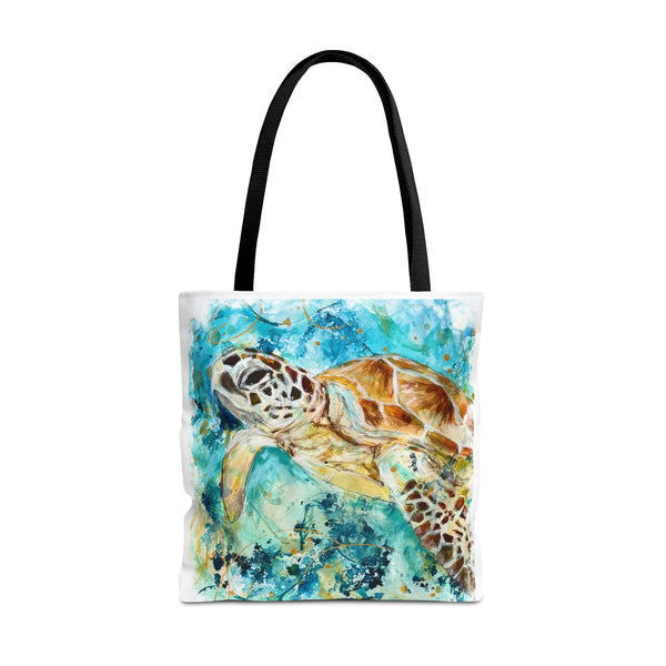 Loggerhead Sea Turtle Watercolor Tote Bag — Ocean Art Beach Tote