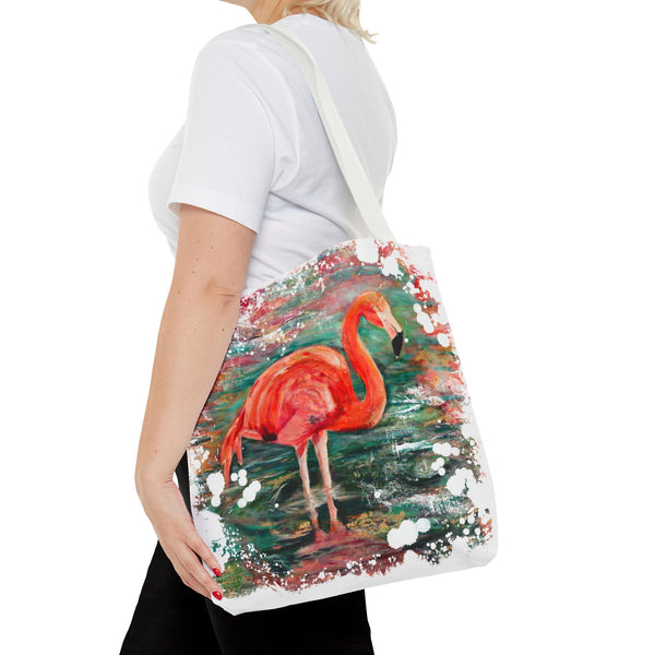 In Her Midst – Flamingo Art Tote Bag – Tropical Beach Canvas Tote