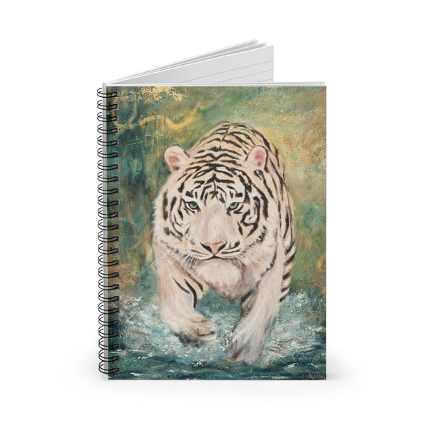 Fearless Current Spiral Notebook — Majestic Watercolor Animal Journal, Ruled Lined