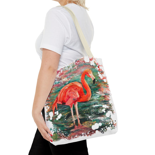 In Her Midst – Flamingo Art Tote Bag – Tropical Beach Canvas Tote