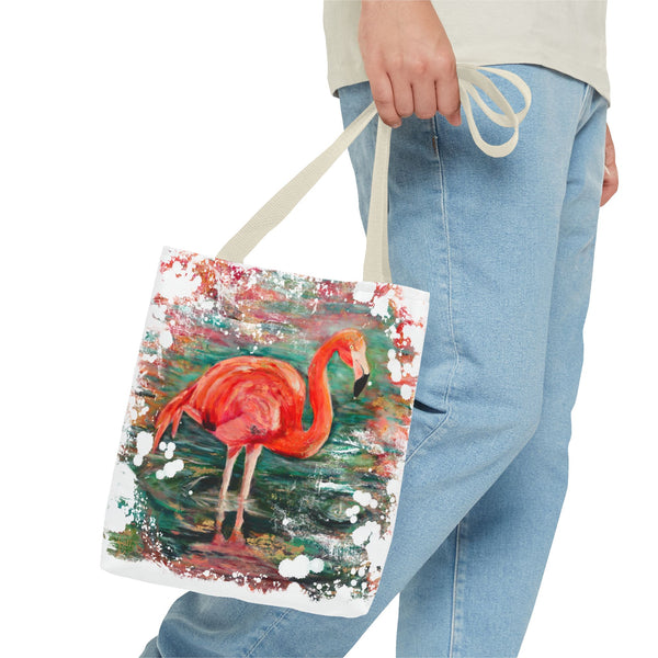 In Her Midst – Flamingo Art Tote Bag – Tropical Beach Canvas Tote