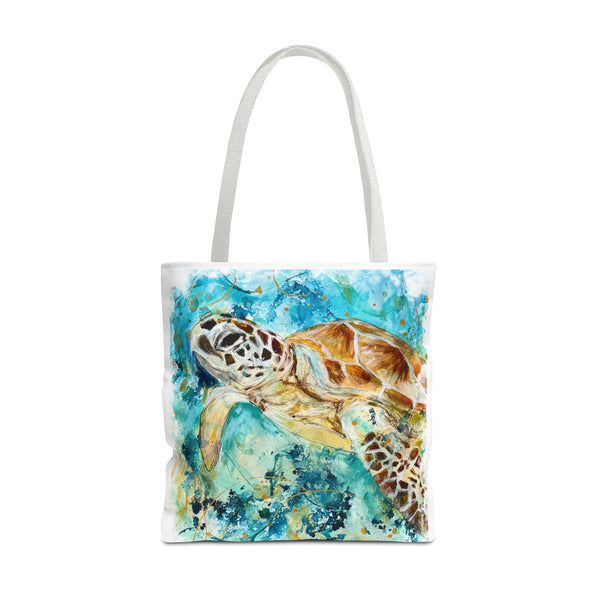 Loggerhead Sea Turtle Watercolor Tote Bag — Ocean Art Beach Tote