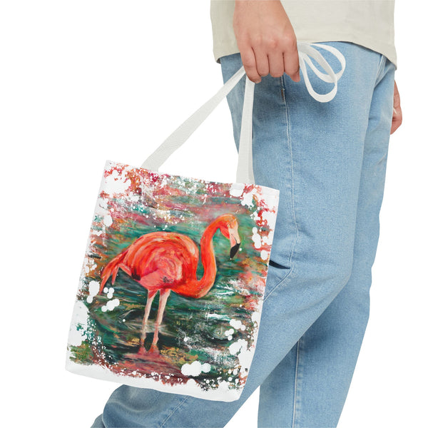 In Her Midst – Flamingo Art Tote Bag – Tropical Beach Canvas Tote
