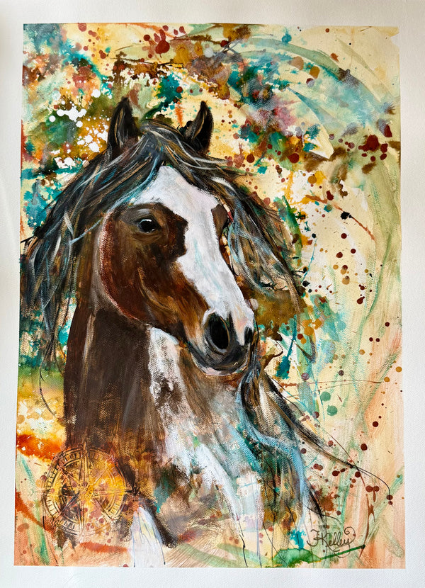 Brown & White Horse